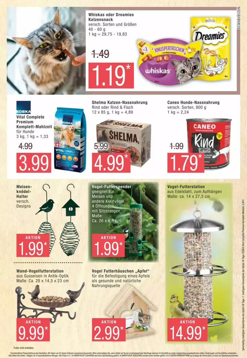 Aktueller Prospekt Edeka - Prospekte - von 21.09 bis 28.09.2024 - strona 27 - produkty: apfel, deka, dreamies, edelstahl, eier, eis, elle, ente, fisch, katzensnack, Knödel, Nassnahrung, reis, rind, snack, Ti, vita, Vogelfutter, whiskas, ZTE