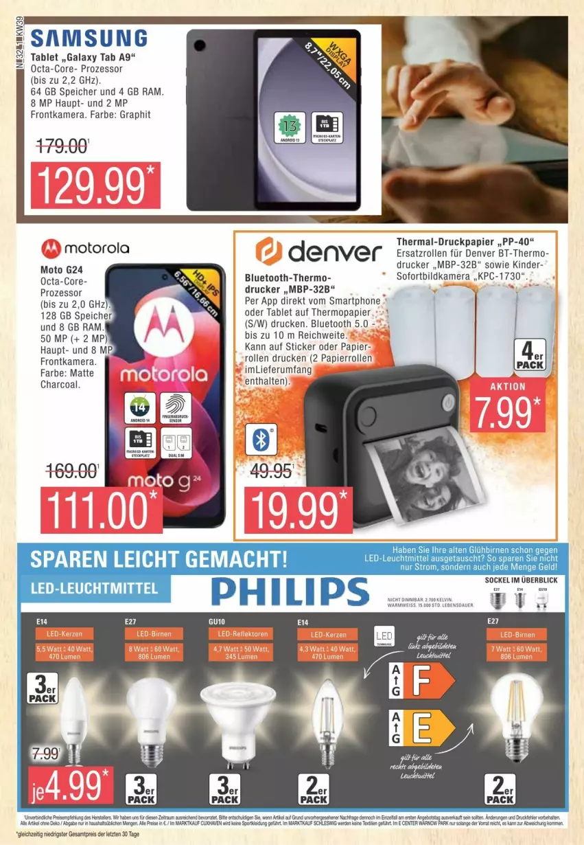 Aktueller Prospekt Edeka - Prospekte - von 21.09 bis 28.09.2024 - strona 32 - produkty: angebot, ariel, drucker, eis, ente, frontkamera, kamera, Kinder, motorola, papier, reis, rum, Samsung, smartphone, tablet, Ti, ZTE