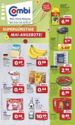 Gazetka promocyjna Combi - Prospekte - Gazetka - ważna od 04.05 do 04.05.2024 - strona 1 - produkty: angebot, angebote, auer, banane, bananen, Bau, bauchscheiben, Bauer, Becher, beutel, bratwurst, buch, butter, butterkäse, cevapcici, coca-cola, cola, deutscher schnittkäse, eis, flasche, frucht, fruchtgummi, fruchtjoghurt, grill, Grillbauch, grillbratwurst, grillholzkohle, grillkotelett, grillrippe, grillrost, Holz, holzfällersteaks, holzkohle, joghur, joghurt, Käse, katjes, kotelett, maggi, maggi fix, milram, obst, reis, rum, rundgrill, sac, schnittkäse, schwein, schweine, schweinenacken, steak, steaks, Ti, wein, weine, Windschutz, wurst, ZTE