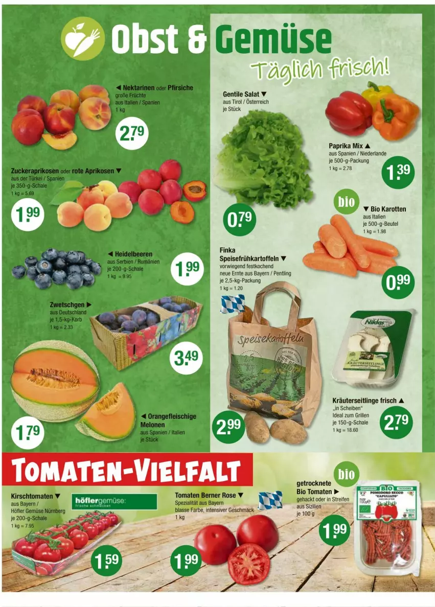 Aktueller Prospekt Vmarkt - Prospekte - von 03.07 bis 09.07.2025 - strona 4 - produkty: beutel, bio, eis, Frühkartoffeln, grill, ideal zum grillen, karotten, kartoffel, kartoffeln, kräuter, Kräuterseitlinge, paprika, paprika mix, salat, Schal, Schale, speisefrühkartoffeln, Ti, tomate, tomaten