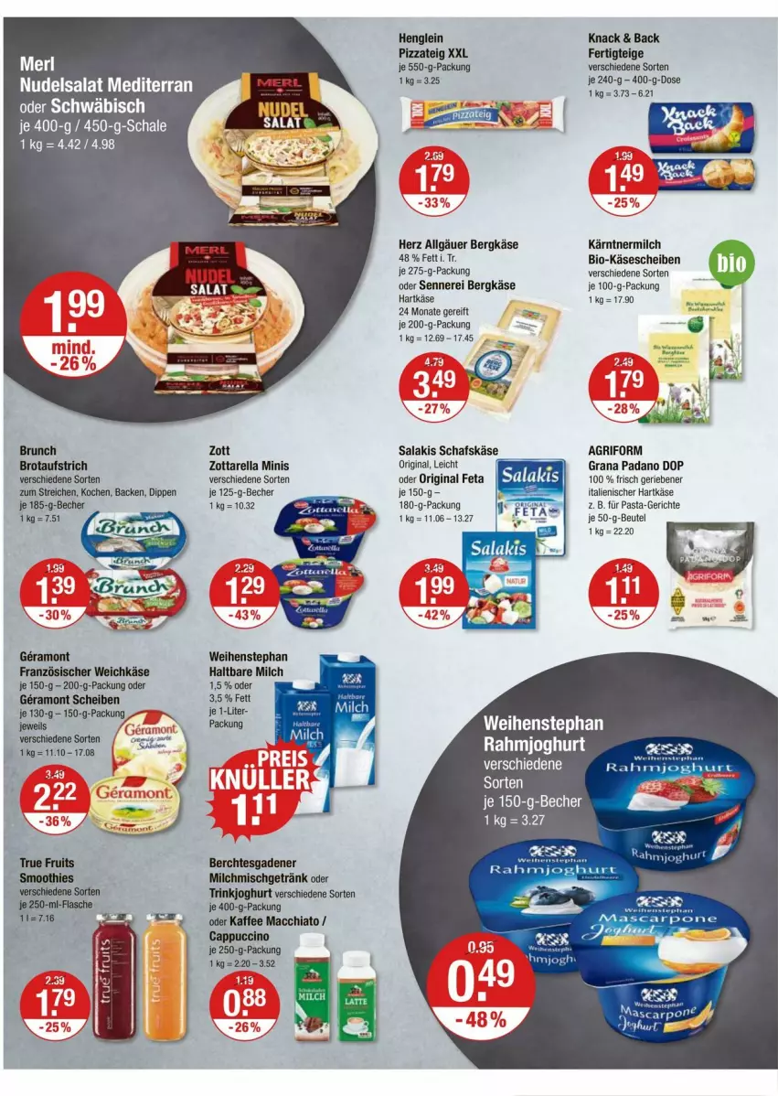 Aktueller Prospekt Vmarkt - Prospekte - von 03.07 bis 09.07.2025 - strona 6 - produkty: ACC, aufstrich, Becher, Bergkäse, beutel, bio, Bio-Käse, brot, brotaufstrich, Cap, cappuccino, chia, cin, dip, feta, französischer weichkäse, getränk, gin, grana, grana padano, haltbare milch, hartkäse, henglein, italienischer hartkäse, je 250-g-packung, joghur, joghurt, kaffee, Käse, käsescheiben, LG, mac, macchiato, mascarpone, milch, nudel, nudelsalat, padano, pasta, pizza, Pizzateig, Rana, rel, rwe, salat, Schal, Schale, Ti, weichkäse, weihenstephan, zott, zottarella, zottarella minis