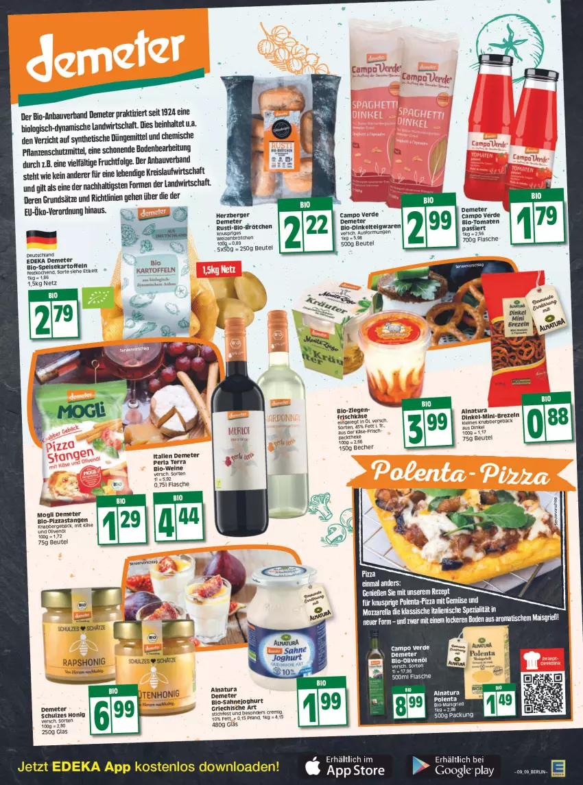 Aktueller Prospekt Edeka - Angebote der Woche - von 28.02 bis 05.03.2022 - strona 11 - produkty: Bau, Becher, Berger, beutel, bio, Bio-Olivenöl, Bio-Wein, brezel, Brezeln, brötchen, Campo Verde, deka, eis, erde, flasche, frischkäse, frucht, herzberger, honig, joghur, joghurt, kartoffel, kartoffeln, Käse, leine, LG, mais, mit gemüse, mozzarella, natur, natura, olive, oliven, olivenöl, perla, pflanze, pflanzen, pizza, reis, rel, sahne, Sahnejoghurt, Spezi, teigwaren, Ti, tisch, tomate, tomaten, wein, weine, weizenbrötchen