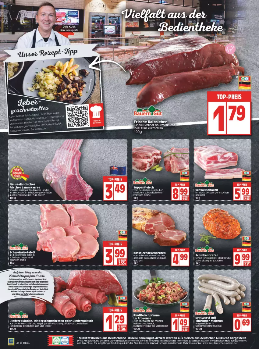 Aktueller Prospekt Edeka - Angebote der Woche - von 07.03 bis 12.03.2022 - strona 2 - produkty: angebot, angebote, auer, Bau, Bauer, bauerngut, berliner, braten, eis, elle, erde, fleisch, gewürz, gulasch, HP, jungbullen, kasseler, kotelett, küche, Küchen, Kugel, lebensmittel, LG, Liege, mac, nuss, oder rindergulasch, pfanne, Rana, reis, rind, rinder, rindergulasch, Rinderroulade, rinderrouladen, rindfleisch, ring, rouladen, saft, salz, Schal, Schale, schinken, schinkenbraten, schmorbraten, schnitten, schwein, schweine, Schweinebauch, schweinekotelett, suppe, suppen, suppenfleisch, tee, Ti, Tiere, wein, weine