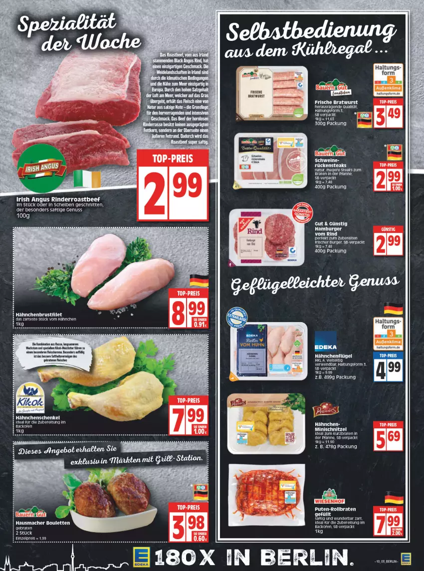 Aktueller Prospekt Edeka - Angebote der Woche - von 07.03 bis 12.03.2022 - strona 3 - produkty: auer, backofen, Bau, Bauer, beef, braten, bratwurst, brustfilet, burger, deka, eier, eis, elle, filet, fleisch, hähnchenbrust, hähnchenbrustfilet, hähnchenflügel, hähnchenschenkel, hamburger, Hausmacher, henkel, mac, mais, natur, nuss, Ofen, pfanne, pute, reis, rind, rinder, roastbeef, rollbraten, Rückensteak, rückensteaks, rwe, saft, schenkel, schnitten, schnitzel, Spezi, steak, steaks, tee, Ti, top-preis, wiesenhof, wurst