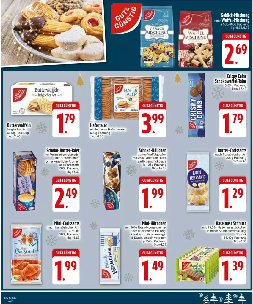 Aktueller Prospekt Edeka - Prospekte - von 02.12 bis 07.12.2024 - strona 14 - produkty: butter, creme, Croissant, croissants, eis, hafer, haferflocken, haselnuss, hörnchen, kakao, LG, milch, Nougatcreme, nuss, rwe, schoko, schokolade, vollmilch, waffeln, Zartbitterschokolade