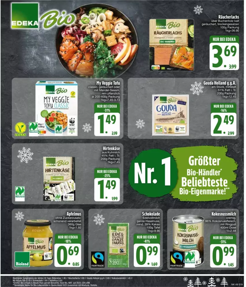 Aktueller Prospekt Edeka - Prospekte - von 02.12 bis 07.12.2024 - strona 21 - produkty: deka, gouda, haselnuss, kakao, kokos, kokosnuss, Kokosnussmilch, lachs, mandel, milch, nuss, Räucherlachs, ring, salz, sesam, Ti, Tofu, veggie, vollmilch