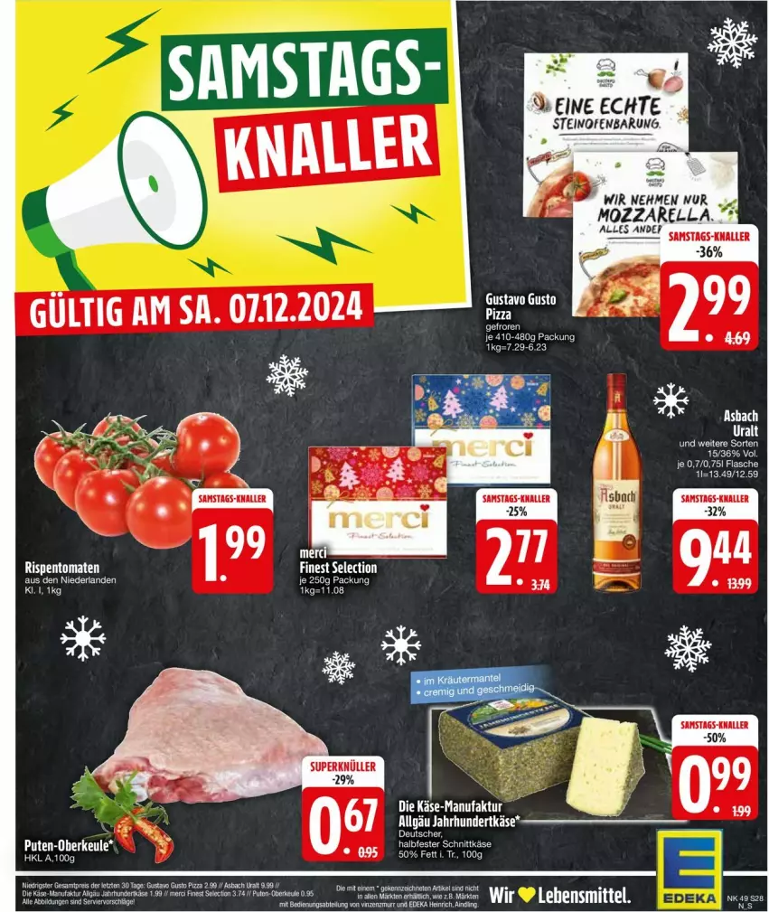 Aktueller Prospekt Edeka - Prospekte - von 02.12 bis 07.12.2024 - strona 30 - produkty: asbach uralt, Faktu, halbfester schnittkäse, Käse, LG, Mett, mozzarella, Ofen, rel, rispentomaten, schnittkäse, steinofen, Ti, tomate, tomaten