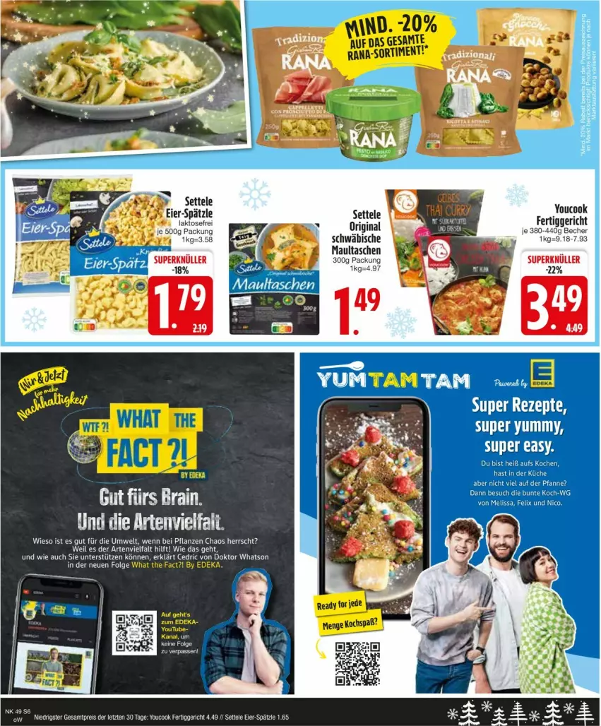 Aktueller Prospekt Edeka - Prospekte - von 02.12 bis 07.12.2024 - strona 8 - produkty: eier, eis, ente, fertiggericht, gin, küche, maultaschen, pfanne, pflanze, pflanzen, reis, rezept, rezepte, settele, Tasche, taschen, tee, Ti, Yo, YouCook, ZTE