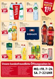 Gazetka promocyjna Rewe - REWE Ihr Kaufpark - Gazetka - ważna od 08.01 do 08.01.2022 - strona 21 - produkty: Alwa, Berger, bio, bionade, burger, coca-cola, cola, drink, Effect, eis, elle, energy drink, ente, flasche, granini, granini die limo, Happy Day, Hohes C, Kinder, limo, mineralwasser, natur, Rauch, rel, säfte, tee, uhr, vittel, volvic, wasser