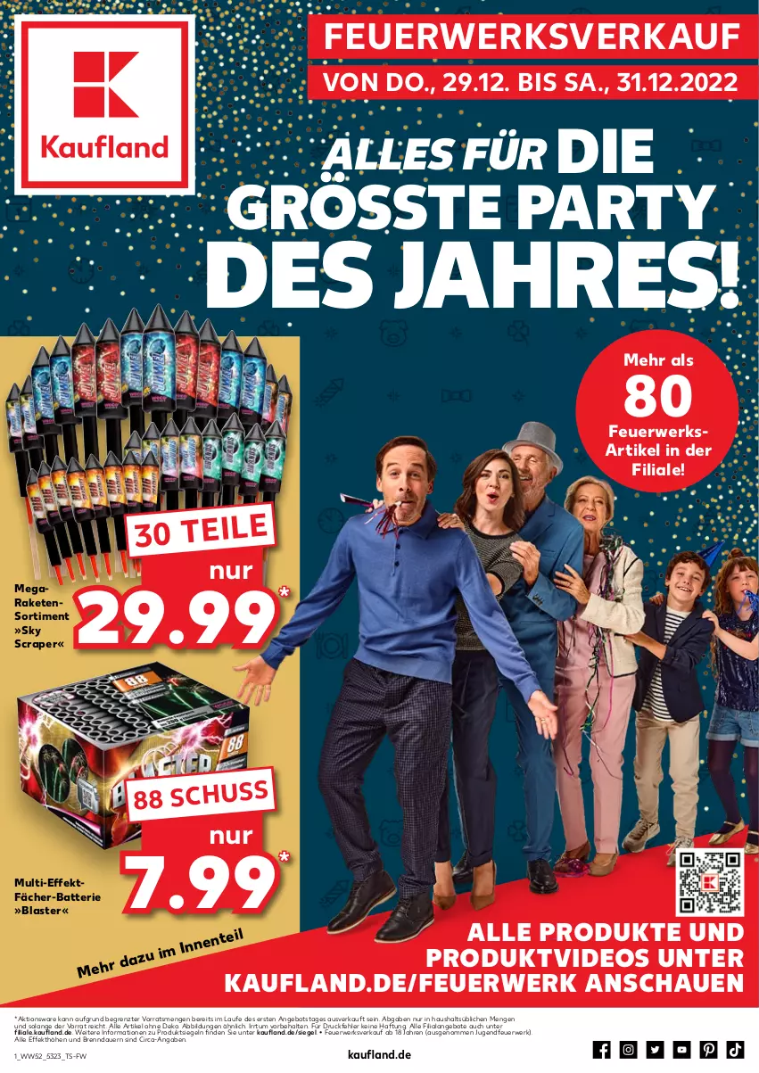 Aktueller Prospekt Kaufland - von 29.12 bis 31.12.2022 - strona 1 - produkty: angebot, angebote, auer, batterie, deo, Feuerwerksartikel, Jugendfeuerwerk, Raketen, Raketensortiment, rwe, Ti, ZTE