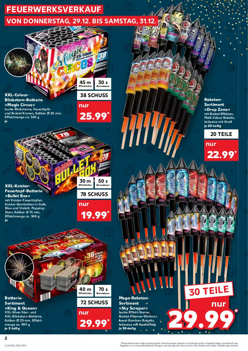 Aktueller Prospekt Kaufland - von 29.12 bis 31.12.2022 - strona 2 - produkty: angebot, auer, batterie, bett, Betten, Bombetten, eis, krone, Popp, Raketen, Raketensortiment, rwe, Ti, topf, ZTE