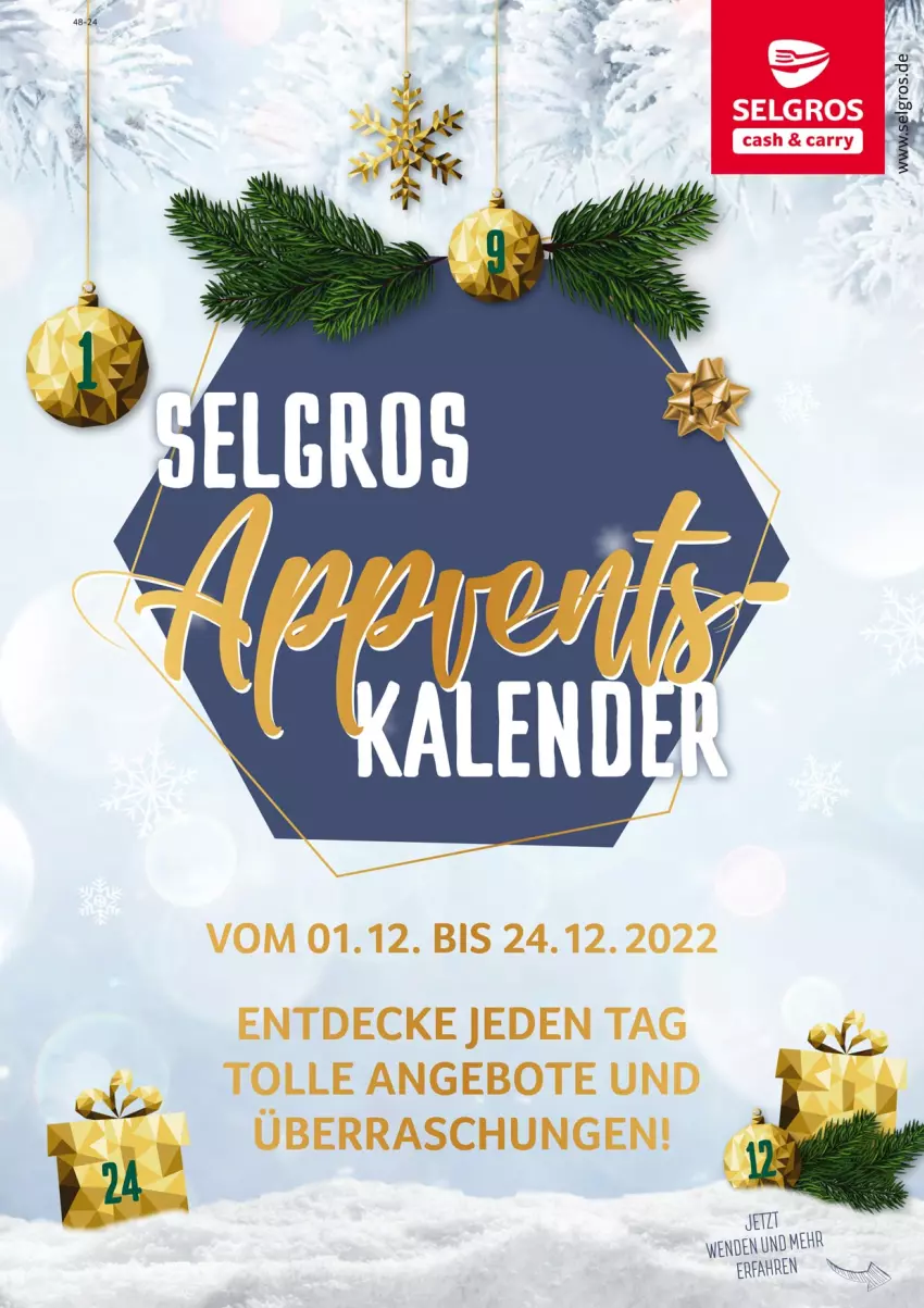 Aktueller Prospekt Selgros - Adventskalender - von 01.12 bis 24.12.2022 - strona 1