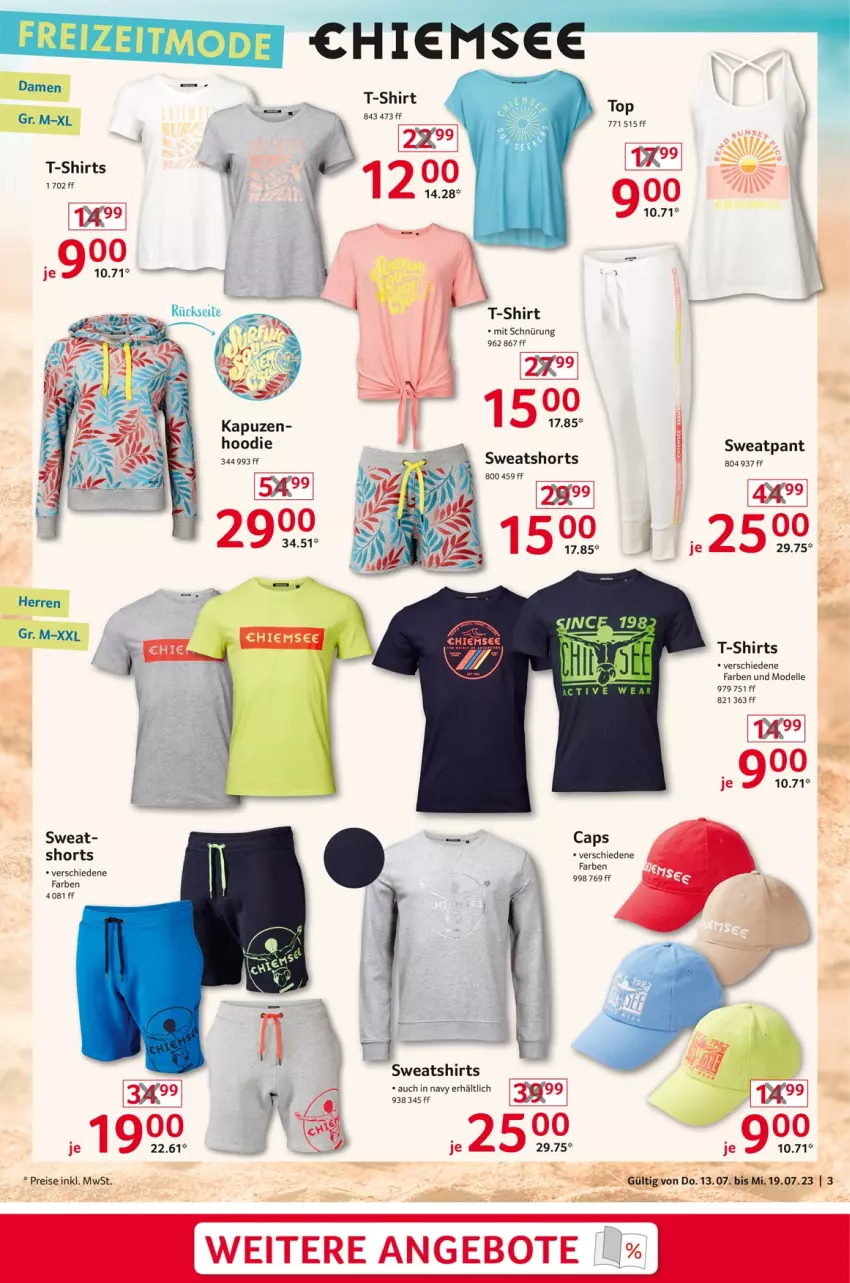 Aktueller Prospekt Selgros - Nonfood - von 13.07 bis 19.07.2023 - strona 3 - produkty: Cap, dell, eis, elle, Mode, reis, shirt, shirts, shorts, Sweatshirt, sweatshorts, T-Shirt