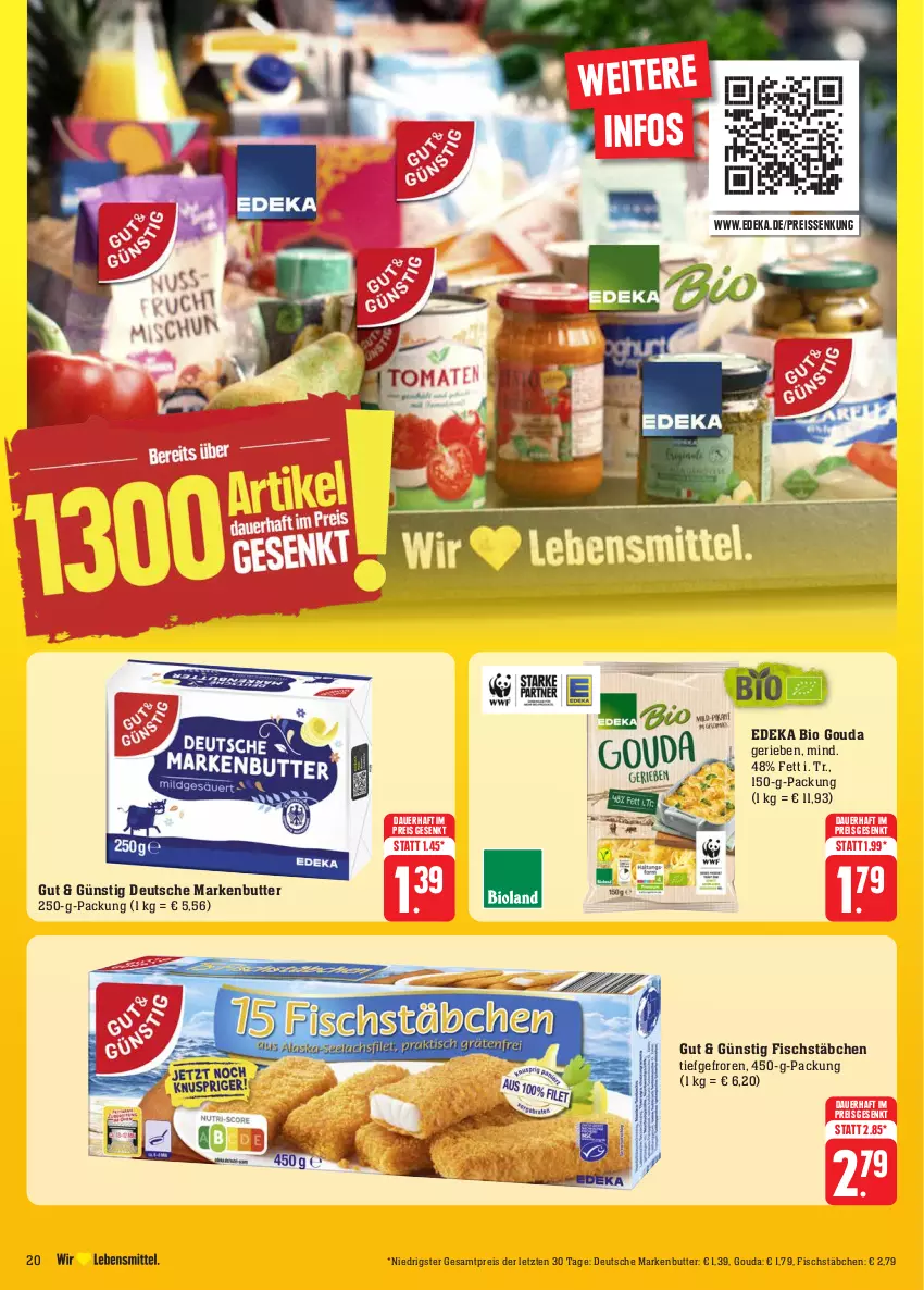 Aktueller Prospekt Edeka - Angebote der Woche - von 18.09 bis 23.09.2023 - strona 23 - produkty: auer, bio, butter, deka, edeka bio, eis, fisch, fischstäbchen, gouda, markenbutter, reis, reiss, Ti, ZTE