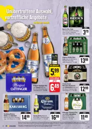 Gazetka promocyjna Edeka - Angebote der Woche - Gazetka - ważna od 23.09 do 23.09.2023 - strona 18 - produkty: alkohol, angebot, angebote, bier, bitburger, bügel, bügelflasche, burger, corona, corona extra, coupon, coupons, deka, eis, elle, flasche, franziskaner, gin, karlsberg, kellerbier, LG, natur, nuss, oettinger, pils, premium pils, rabatt-coupon, reis, rotkäppchen, super-knüller, Ti, weissbier, ZTE