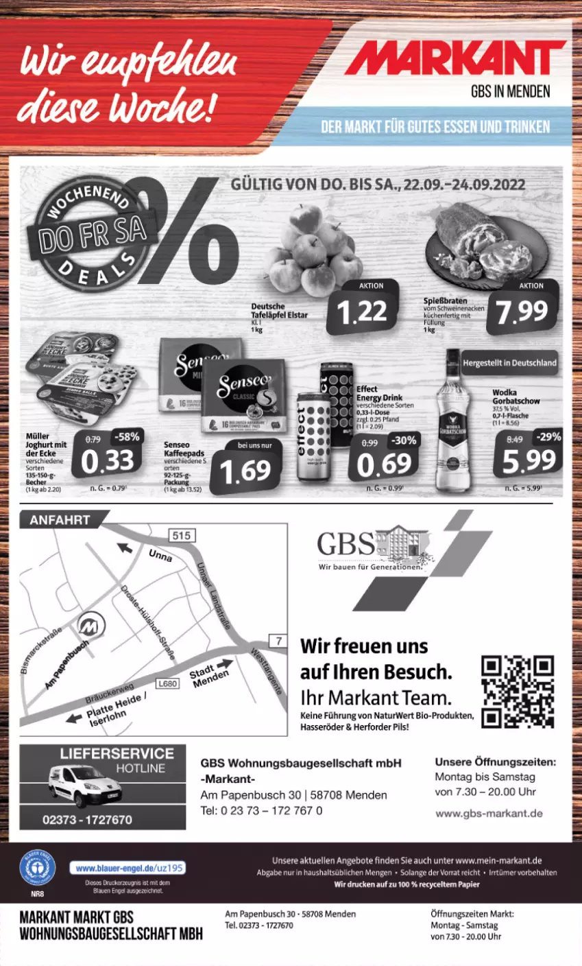 Aktueller Prospekt Markant - Prospekte - von 19.09 bis 24.09.2022 - strona 12 - produkty: angebot, angebote, Bau, Bebe, bio, brot, elle, hasseröder, lieferservice, natur, papier, pils, rwe, Ti, uhr