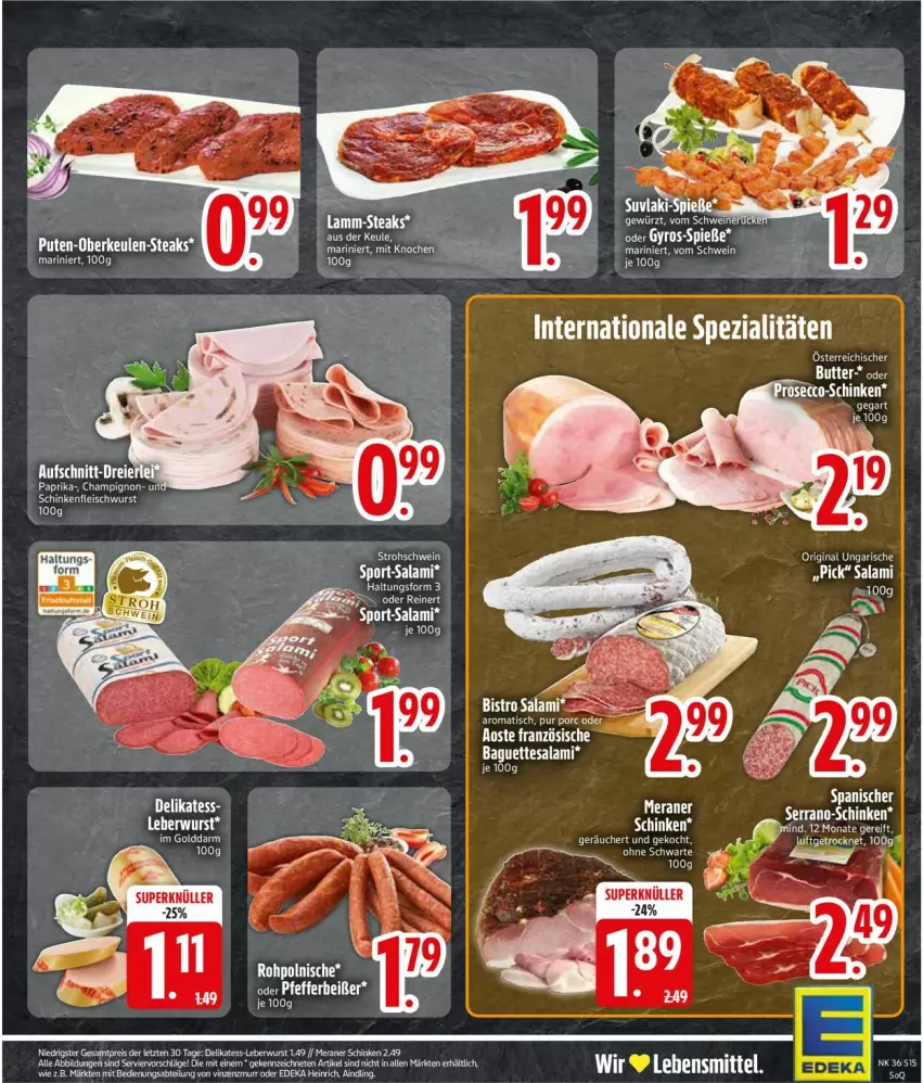 Aktueller Prospekt Edeka - Prospekte - von 01.09 bis 06.09.2025 - strona 17 - produkty: baguette, baguettes, bio, eis, fleisch, fleischwurst, gin, HP, lamm, lebensmittel, leberwurst, reis, salami, schinken, schinkenfleischwurst, Spezi, steak, steaks, tee, tesa, Ti, tisch, wurst, ZTE