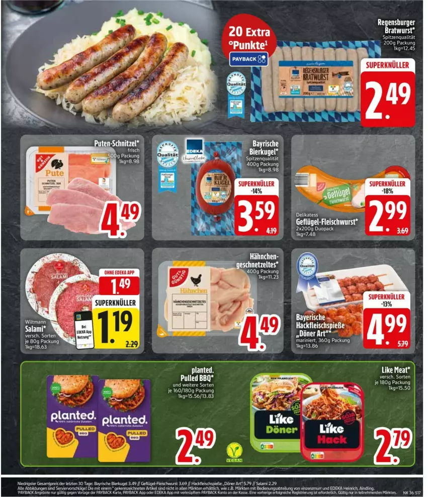 Aktueller Prospekt Edeka - Prospekte - von 01.09 bis 06.09.2025 - strona 19 - produkty: angebot, angebote, deka, ente, Geflügel, payback, salami, spitzenqualität, Ti