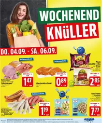 Gazetka promocyjna Edeka - Prospekte - Gazetka - ważna od 06.09 do 06.09.2025 - strona 28 - produkty: beutel, bratwurst, eis, Frühstücksspeck, garnelen, gin, Käse, knacker, kochschinken, mccain, prawns, reis, rostbratwurst, schinken, schwein, schweine, schweinerücken, Speck, steak, steaks, Ti, wein, weine, wurst, ZTE