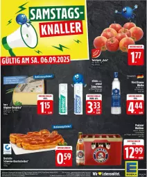 Gazetka promocyjna Edeka - Prospekte - Gazetka - ważna od 06.09 do 06.09.2025 - strona 30 - produkty: Abtei, Bau, bauchscheiben, Bergkäse, bier, creme, deka, eis, elmex, flasche, hartkäse, Käse, lebensmittel, LG, Paula, paulaner, reis, schwein, schweine, schweine-bauch, schweine-bauchscheiben, Ti, wein, weine, wodka, zahncreme, ZTE