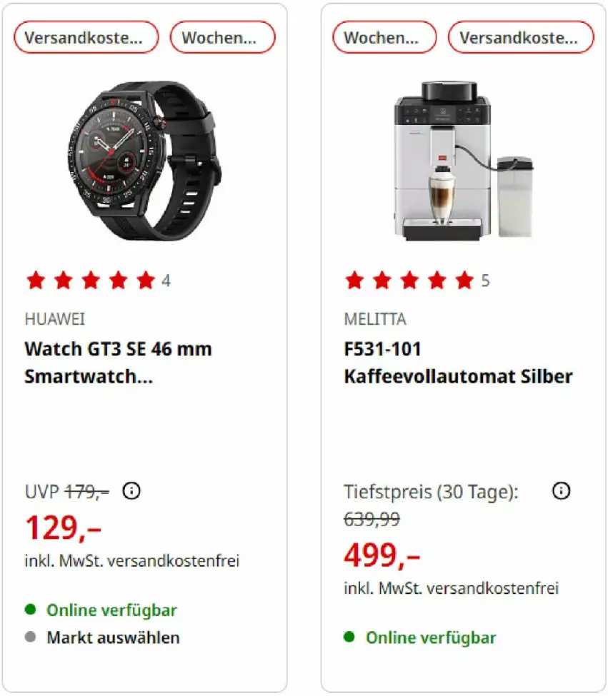 Aktueller Prospekt Media Markt - Prospekte - von 01.08 bis 31.08.2023 - strona 5 - produkty: auto, eis, huawei, kaffee, kaffeevollautomat, melitta, ndk, reis, smartwatch, Ti, versandkostenfrei