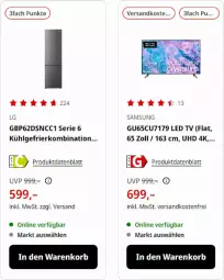 Gazetka promocyjna Media Markt - Prospekte - Gazetka - ważna od 31.08 do 31.08.2023 - strona 7 - produkty: gefrierkombination, korb, led tv, LG, ndk, Samsung, Ti, uhd, versandkostenfrei