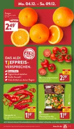 Gazetka promocyjna Aldi Nord - Von Montag - Gazetka - ważna od 09.12 do 09.12.2023 - strona 3 - produkty: aldi, angebot, eis, natur, orange, orangen, paprika, paprika rot, pfanne, pfannen, reis, rispentomaten, Schal, Schale, Spitzpaprika, Ti, tomate, tomaten, ZTE