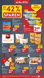 Gazetka promocyjna Aldi Nord - Von Montag - Gazetka - ważna od 09.12 do 09.12.2023 - strona 33 - produkty: arla, auer, beutel, bockwurst, creme, Dicke Sauerländer Bockwurst, eis, elle, ferrero, gin, haselnuss, Kærgården, karamell, leine, mac, merci, Mett, metten, milch, natur, Nougatcreme, nuss, popcorn, rapsöl, reis, schoko, schokolade, schokoladen, Spezi, storck, Streichzart, teller, Ti, toffifee, vanille, wurst, ZTE