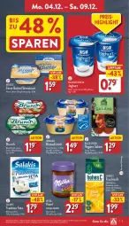 Gazetka promocyjna Aldi Nord - Von Montag - Gazetka - ważna od 09.12 do 09.12.2023 - strona 5 - produkty: aufstrich, Becher, brot, brotaufstrich, butter, creme, eis, feta, frucht, fruchtsaft, gin, haselnuss, Haselnusscreme, Hohes C, homann, joghur, joghurt, meggle, milka, natur, nuss, ohne palmöl, reis, saft, salakis, salami, Streichzart, Ti, tisch, weihenstephan, ZTE