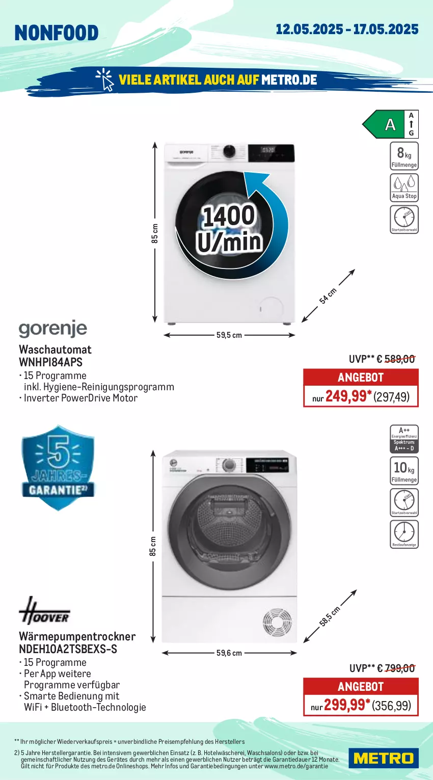 Aktueller Prospekt Metro - Wochen-Angebote - von 12.05 bis 17.05.2025 - strona 16 - produkty: angebot, auer, auto, eis, elle, HP, Metro, Reinigung, reis, rum, Schere, Spektrum, teller, Ti, Trockner, wärmepumpentrockner