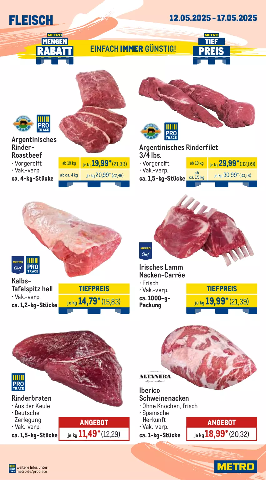 Aktueller Prospekt Metro - Wochen-Angebote - von 12.05 bis 17.05.2025 - strona 2 - produkty: angebot, beef, braten, eis, filet, fleisch, lamm, Metro, reis, rind, rinder, rinderbraten, rinderfilet, roastbeef, schwein, schweine, schweinenacken, tafelspitz, Ti, tiefpreis, wein, weine