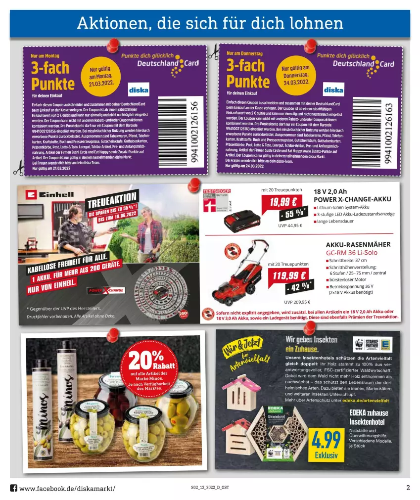 Aktueller Prospekt Diska - Prospekte - von 21.03 bis 26.03.2022 - strona 2 - produkty: akku, auer, Brei, buch, bürste, bürsten, coupon, deka, dell, deutschlandcard, elle, erde, guthabenkarte, gutschein, Holz, käfer, kraft, LG, Mode, ritter, Schütze, sekt, Sushi, tee, telefon, teller, Ti