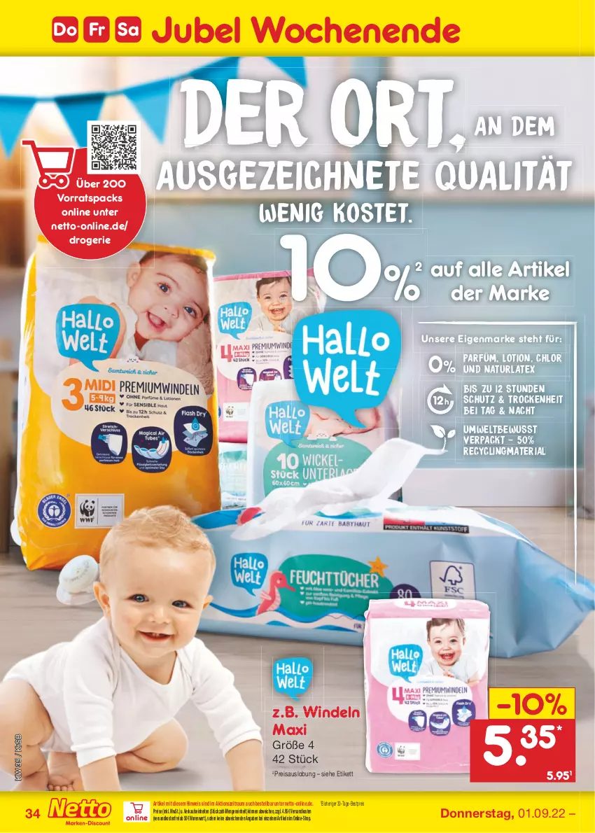 Aktueller Prospekt Netto Marken-Discount - Filial-Angebote - von 29.08 bis 03.09.2022 - strona 34 - produkty: bestpreis, Clin, eis, Lotion, natur, ndk, recyclingmaterial, reis, Ria, Ti, versandkostenfrei, windeln