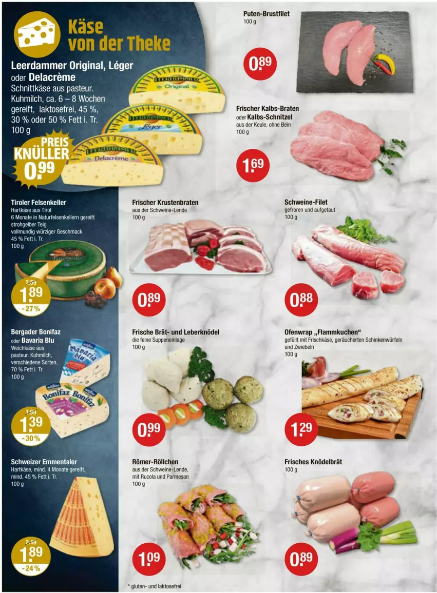 Aktueller Prospekt Vmarkt - Prospekte - von 15.02 bis 21.02.2024 - strona 2 - produkty: bavaria blu, bergader, braten, brustfilet, cola, elle, filet, flammkuchen, frischkäse, gin, hartkäse, Käse, Knödel, krustenbraten, kuchen, lamm, Leberknödel, leerdammer, milch, natur, Ofen, pute, Ria, rucola, schinken, schnittkäse, schnitzel, schwein, schweine, schweine-filet, suppe, suppen, Ti, weichkäse, wein, weine, wrap, würfel, zwiebel, zwiebeln