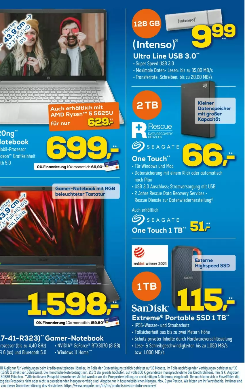 Aktueller Prospekt Euronics - Prospekte - von 08.02 bis 15.02.2023 - strona 26 - produkty: elle, ente, geforce, hardware, intenso, leine, Leuchte, LG, mac, notebook, nvidia, rtx, seagate, spee, ssd, Tastatur, tee, teller, Ti, usb