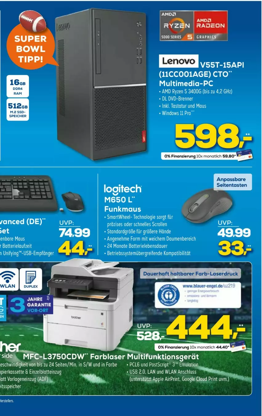 Aktueller Prospekt Euronics - Prospekte - von 08.02 bis 15.02.2023 - strona 28 - produkty: auer, batterie, elle, latte, lenovo, LG, logitech, Maus, ryzen, ssd, tee, Ti, usb