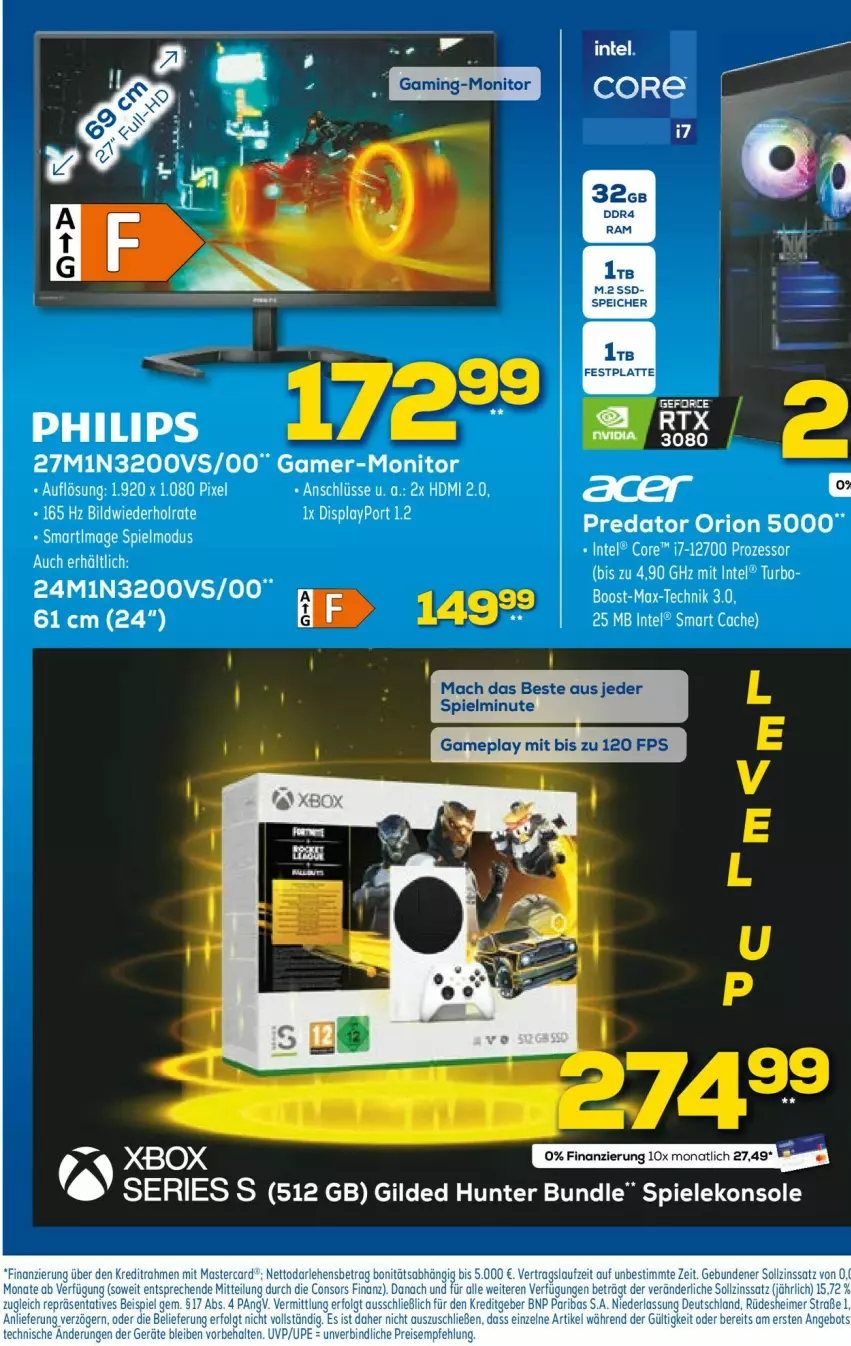 Aktueller Prospekt Euronics - Prospekte - von 08.02 bis 15.02.2023 - strona 29 - produkty: angebot, consors finanz, eimer, eis, festplatte, HDMI, Intel, latte, LG, mac, mastercard, monitor, Philips, reis, Spiele, ssd, Ti, Xbox