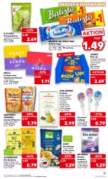 Gazetka promocyjna Kaufland - Gazetka - ważna od 26.10 do 26.10.2022 - strona 27 - produkty: angebot, angebote, auer, balisto, Bau, Bauer, bio, bonbons, brezel, caramel, chips, gin, Hustenbonbons, ingwer, keks, kekse, kräuter, leibniz, limette, Mett, milch, milka, milky way, obst, orange, Pick Up!, pistazien, popcorn, riegel, salz, Schladerer, schoko, schokolade, schokoriegel, snack, snacks, süsswaren, Ti, vollmilch, werther's, zucker