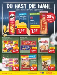 Gazetka promocyjna Netto Marken-Discount - Filial-Angebote - Gazetka - ważna od 26.11 do 26.11.2022 - strona 19 - produkty: angebot, auer, Berger, bestpreis, chips, dauertiefpreis, eis, ente, gin, hanuta, lachgummi, nimm2, nutella, pringles, reis, riegel, ring, seeberger, studentenfutter, Ti, tiefpreis, Yo, yogurette, ZTE