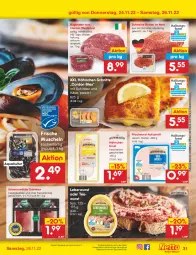 Gazetka promocyjna Netto Marken-Discount - Filial-Angebote - Gazetka - ważna od 26.11 do 26.11.2022 - strona 31 - produkty: angebot, aqua, aufschnitt, bestpreis, braten, cordon bleu, eis, fleisch, frischwurst-aufschnitt, gewürz, hähnchenbrust, Käse, küche, Küchen, leberwurst, Muscheln, Ofen, reis, rind, saft, salz, schinken, schnitten, schwarzwälder schinken, schwein, schweine, tee, teewurst, Ti, wein, weine, wurst, wurst in selbstbedienung, ZTE