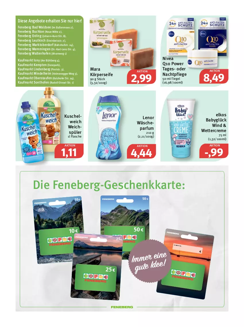 Aktueller Prospekt Feneberg - Prospekte - von 10.03 bis 12.03.2022 - strona 12 - produkty: angebot, angebote, auer, Bad, ball, buch, chloe, creme, Diesel, Egger, eis, elkos, emmi, flasche, Kuschelweich, lenor, nachtpflege, nivea, Ofen, parfum, Q10, Seife, Ti, weichspüler