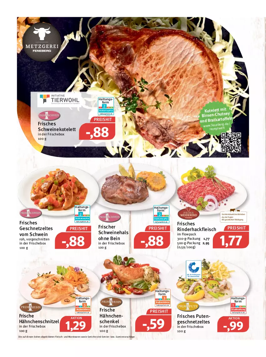 Aktueller Prospekt Feneberg - Prospekte - von 10.03 bis 12.03.2022 - strona 2 - produkty: Birnen, eis, fleisch, Frische Hähnchen, garnier, geschnetzeltes, hackfleisch, hähnchenschenkel, Hähnchenschnitzel, henkel, kotelett, pute, Putengeschnetzeltes, reis, rezept, rind, rinder, rinderhackfleisch, schenkel, schnitten, schnitzel, schwein, schweine, schweinekotelett, Ti, wein, weine, wurst, Zelt