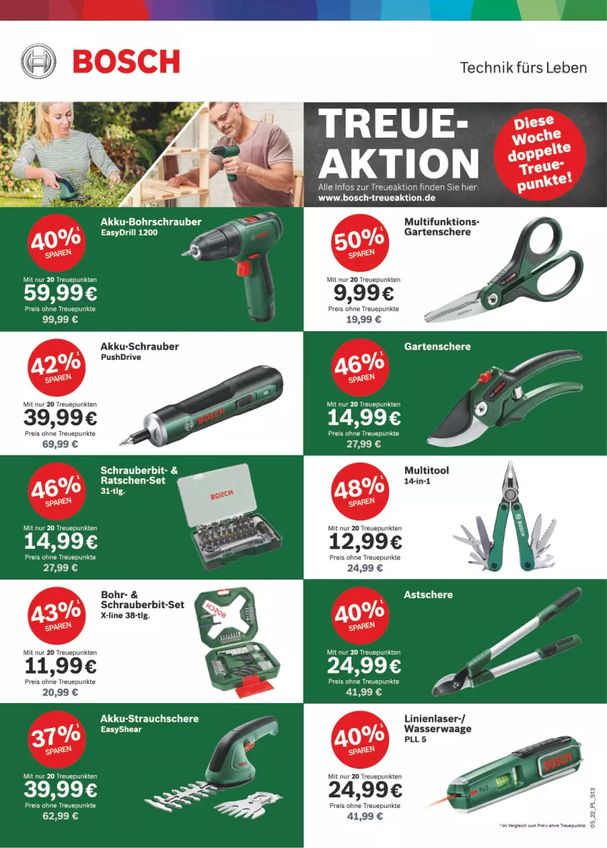 Aktueller Prospekt E Center - Angebote der Woche - von 31.01 bis 05.02.2022 - strona 13 - produkty: akku, akku-bohrschrauber, Bohrschrauber, bosch, eis, Garten, Gartenschere, LG, Rauch, reis, Schere, Strauchschere, Ti, Waage, wasser