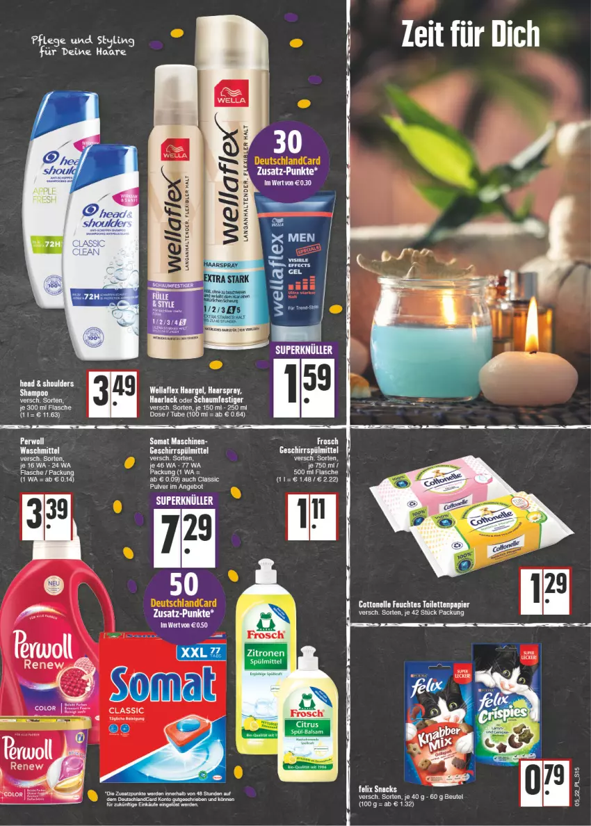 Aktueller Prospekt E Center - Angebote der Woche - von 31.01 bis 05.02.2022 - strona 15 - produkty: angebot, arla, beutel, erde, flasche, Frosch, Haarlack, haarspray, kraft, lack, oder schaumfestiger, perwoll, Reinigung, ring, schaumfestiger, somat, spülmittel, tender, Ti, waschmittel, Wella, wellaflex, zitrone, zitronen, ZTE