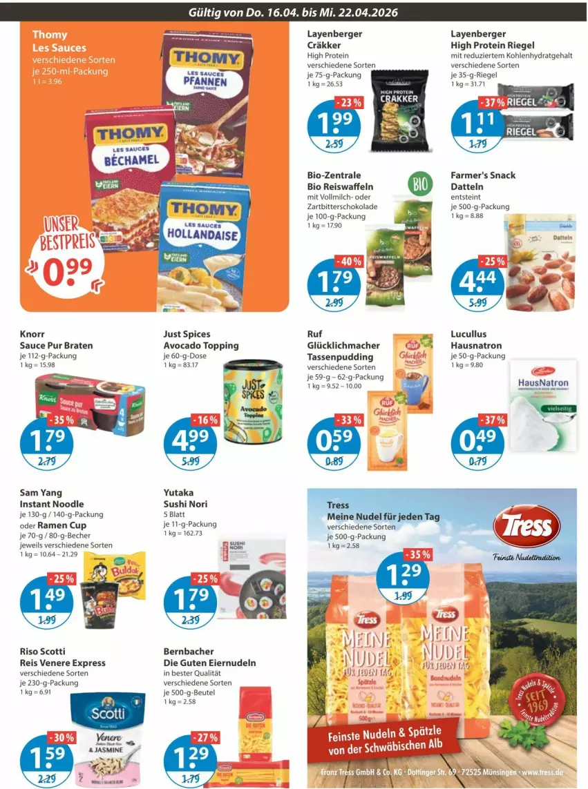 Aktueller Prospekt Vmarkt - Prospekte - von 16.04 bis 22.04.2026 - strona 9 - produkty: avocado, Becher, Berger, bernbacher, beutel, bio, braten, Datteln, eier, eiernudeln, eis, eiswaffeln, knorr, mac, milch, nudel, nudeln, pfanne, pfannen, pudding, reis, Reiswaffeln, riegel, sauce, schoko, schokolade, snack, Sushi, tasse, Ti, vollmilch, waffeln, Zartbitterschokolade