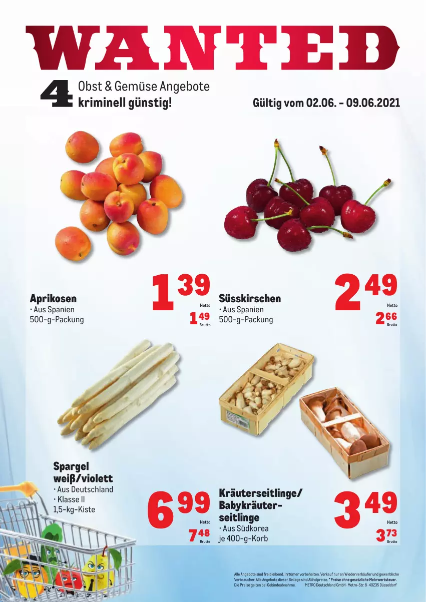 Aktueller Prospekt Metro - Obst & Gemüse Frischepreis - von 02.06 bis 09.06.2021 - strona 1