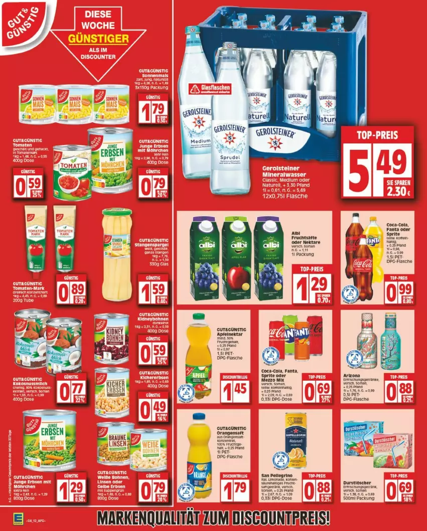 Aktueller Prospekt Edeka - Prospekte - von 22.01 bis 27.01.2024 - strona 12 - produkty: coca-cola, cola, eis, fanta, fanta oder, flasche, Mezzo Mix, Rana, reis, sprite, Ti