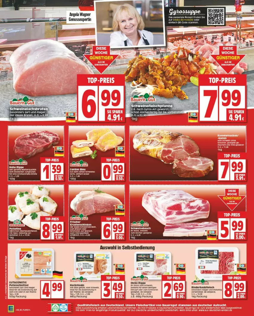 Aktueller Prospekt Edeka - Prospekte - von 22.01 bis 27.01.2024 - strona 4 - produkty: braten, eintopf, Käse, lachs, Lachsbraten, pute, rezept, schwein, schweine, Schweinelachs, steak, steaks, Ti, topf, wein, weine