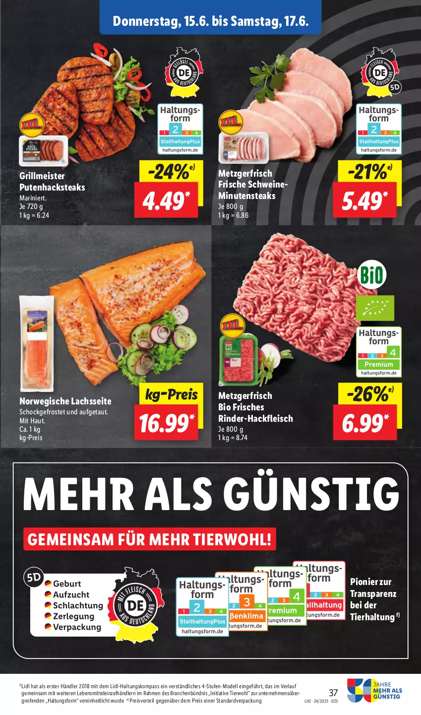 Aktueller Prospekt Lidl - Aktionsprospekt - von 12.06 bis 17.06.2023 - strona 49 - produkty: bio, dell, eis, fleisch, grill, hackfleisch, lachs, lebensmittel, Meister, minutensteaks, Mode, preisvorteil, pute, Putenhacksteak, reifen, reis, rind, rinder, rinder-hackfleisch, rwe, schwein, schweine, steak, steaks, Ti, wein, weine