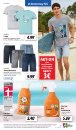 Gazetka promocyjna Lidl - Aktionsprospekt - Gazetka - ważna od 17.06 do 17.06.2023 - strona 39 - produkty: Bau, baumwolle, bermuda, bermudas, Cien, eis, jeans, livergy, milch, shirt, shorts, sonnenmilch, sonnenspray, T-Shirt, Ti, weck, wolle